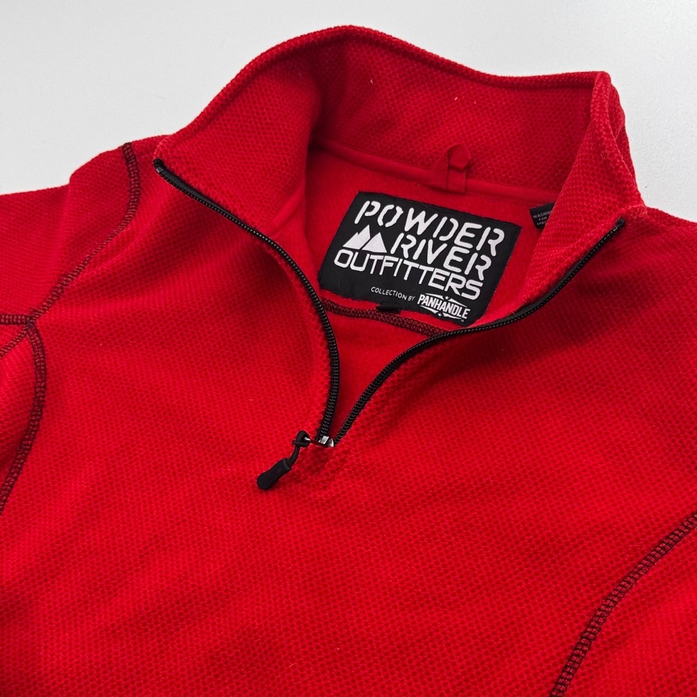 Powder River‎ Outfitters Panhandle Jacket MENS Red 1/4 Zip Pullover Coat SIZE L